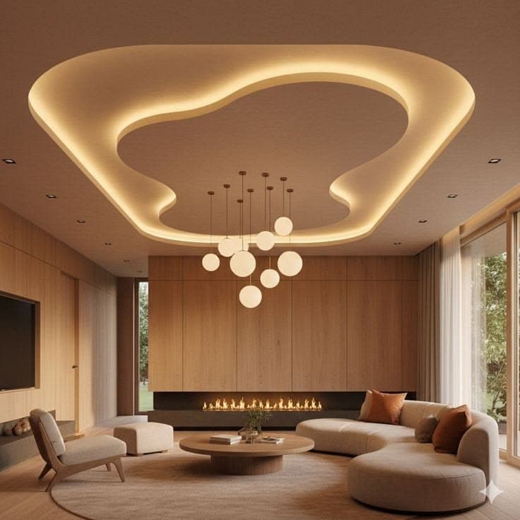High ceiling interior with polished design features